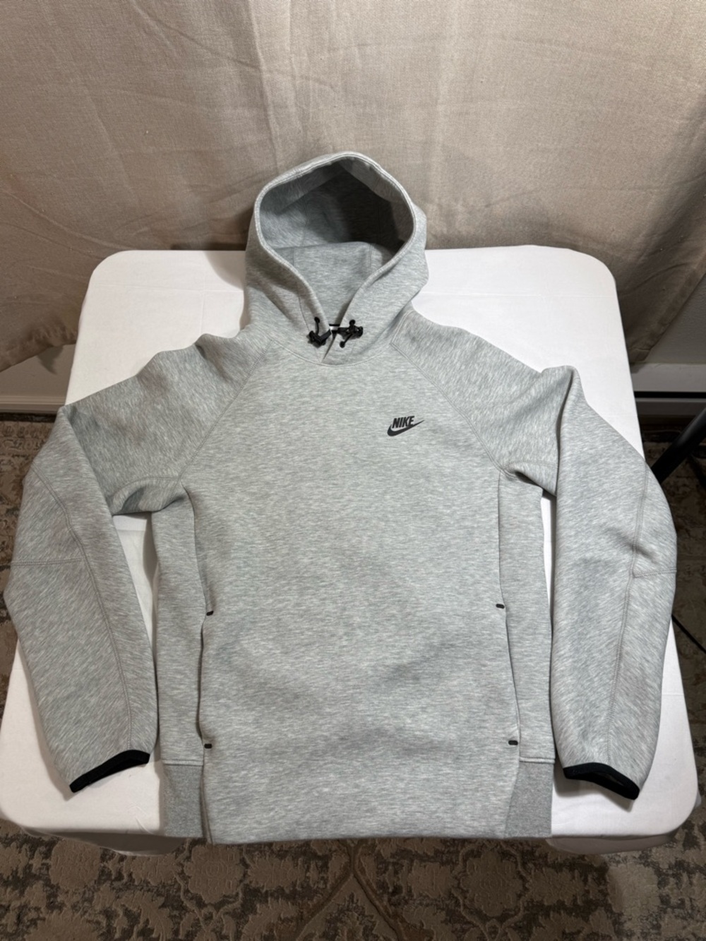 Nike Tech Sportswear Fleece Pullover Hoodie Color Grey FB8016-063 SMALL